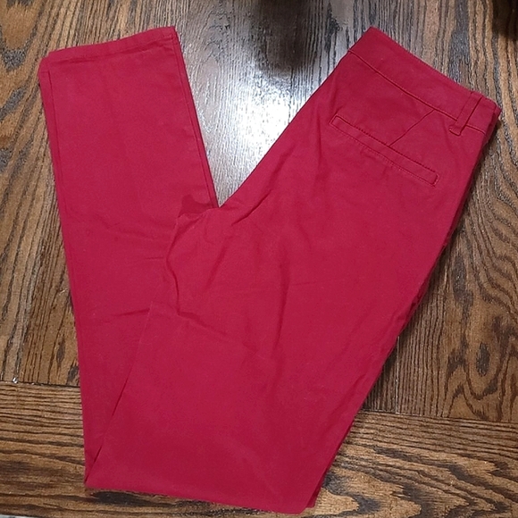 ASOS EUC Red Slim Fit Dress Trouser Pants 97% Cotton - Men's TALL SIZE 30x36 - Picture 3 of 9